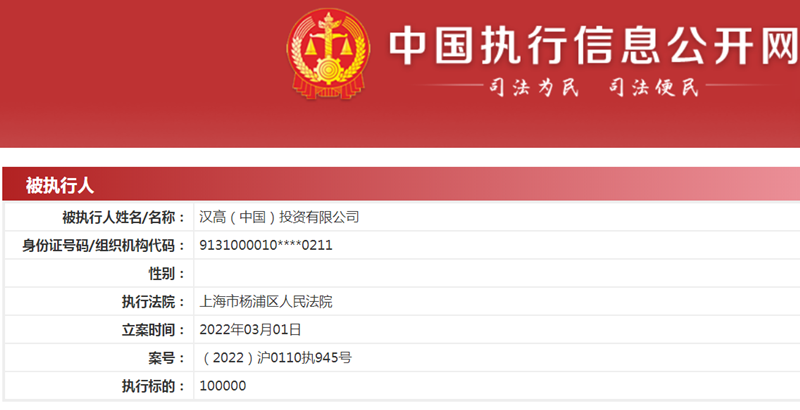 施華蔻關聯公司被強制執行10萬元